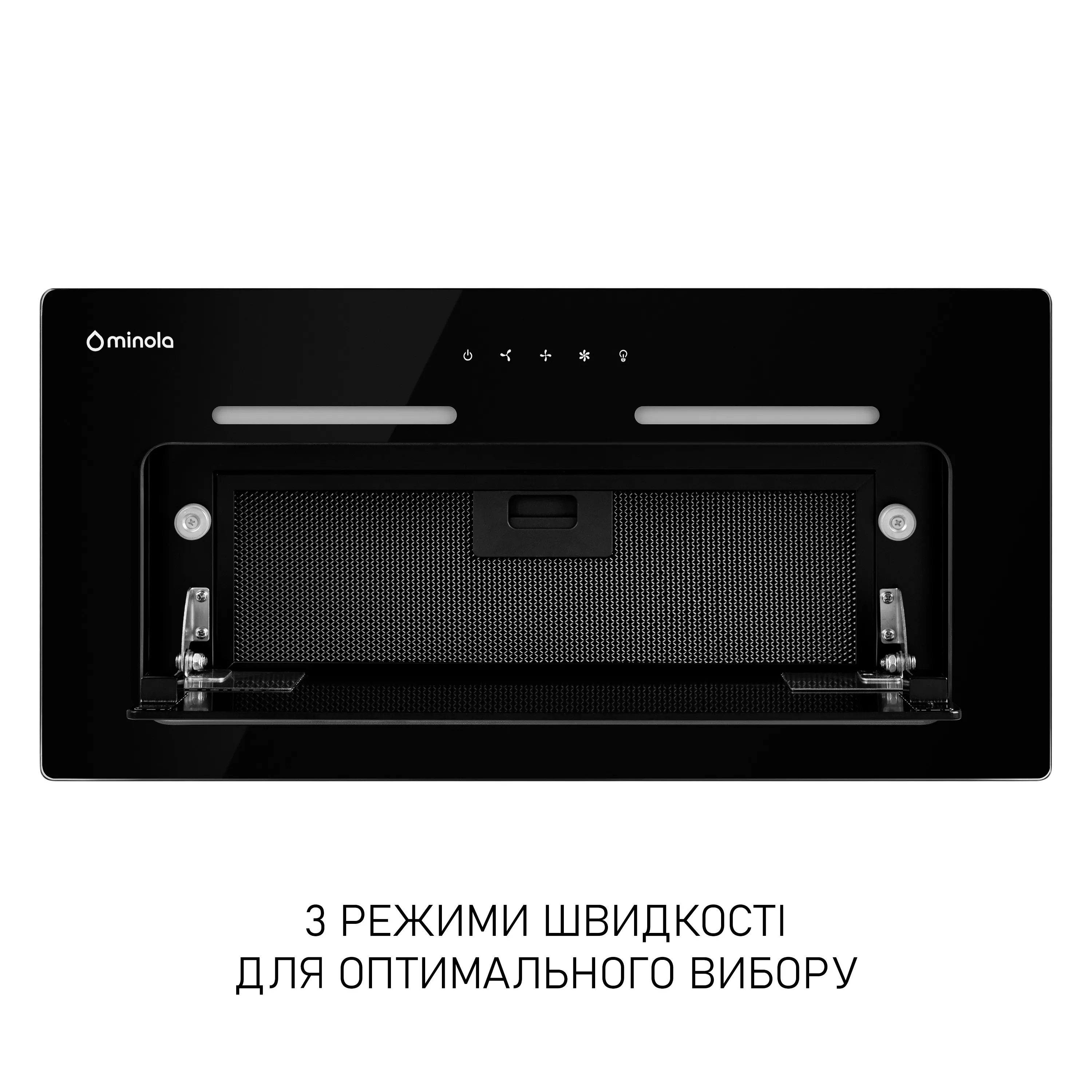 Вытяжка полновстраиваемая Minola HBI 6473 BL GLASS 800 LED Line